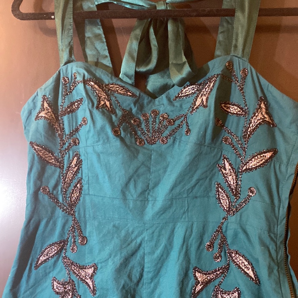 Free people bustier mini dress brocade